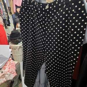 Polo by Ralph Lauren Black and White Polka Dot Straight Leg Pants
